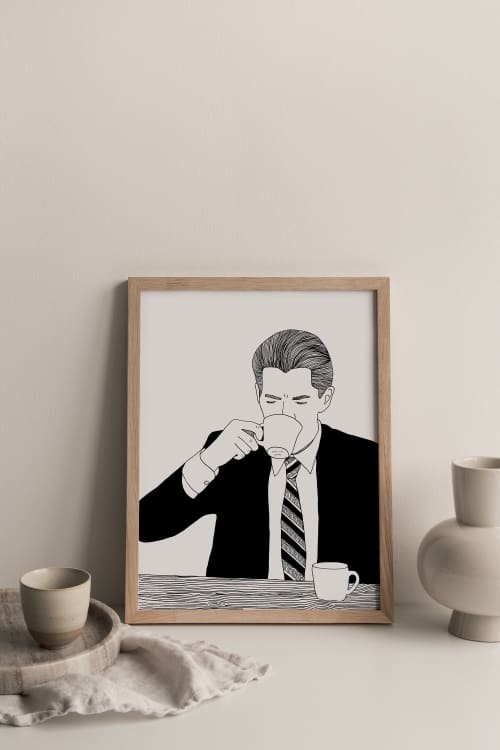Agent Cooper Print, Twin Peaks Art | Prints by Carissa Tanton. Item composed of paper
