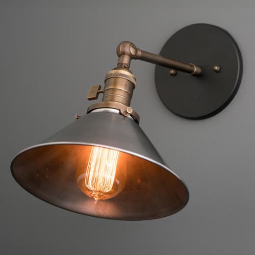 Farmhouse Sconce - Adjustable Sconce - Model No. 4088 | Sconces by Peared Creation. Item composed of brass