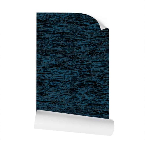 Water - Black on Blue - Large Wallpaper Print | Wall Treatments by Sean Martorana. Item composed of paper