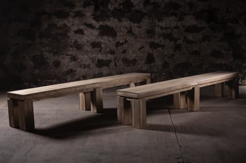Solid Teak Bench with Natural Finish | Benches & Ottomans by NO AGE FURNITURE STUDIO
