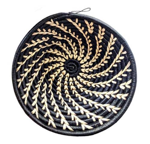 Small Black White Woven African Basket | Storage Basket in Storage by Reflektion Design