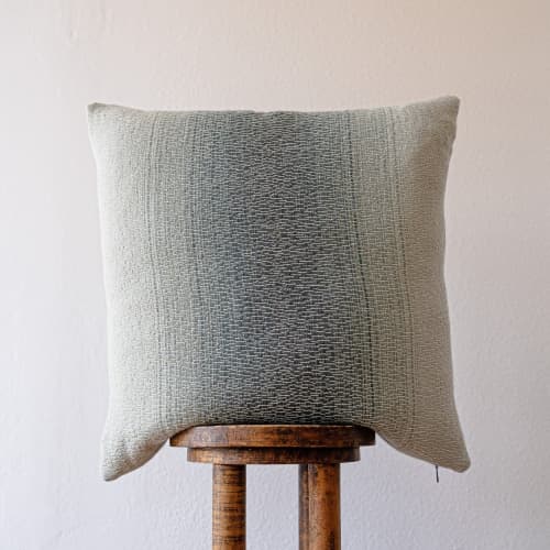 Sea Green Ombre Wool Pillow 23x23 | Pillows by Vantage Design