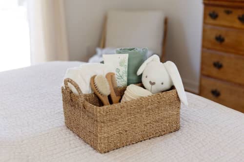 Abaca Handwoven Twin Caddy Organizer | Storage Basket in Storage by NEEPA HUT. Item composed of fiber