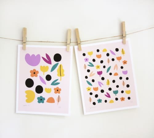 Polka Print Set | Prints by Leah Duncan. Item composed of paper in mid century modern or contemporary style