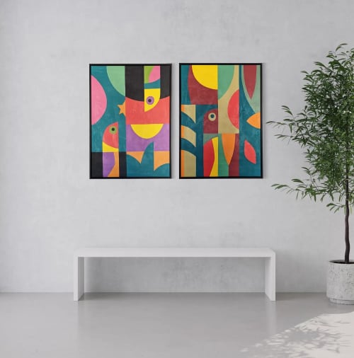Tropicalia Paintings | Oil And Acrylic Painting in Paintings by Anduba Brazilian Art