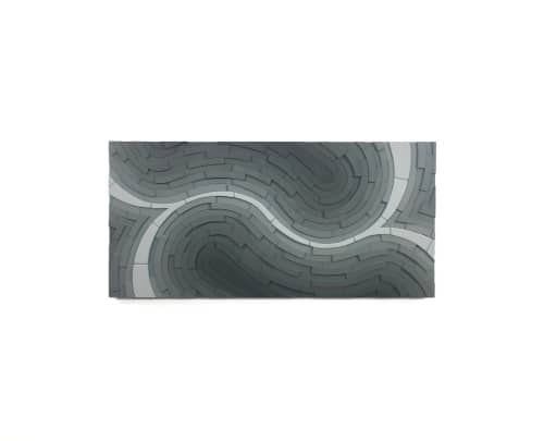 Graphene and Aquamarine | Wall Sculpture in Wall Hangings by StainsAndGrains. Item composed of wood & metal compatible with contemporary and industrial style