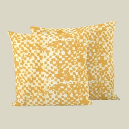 Throw Pillow Tjap, Curry | Pillows by Philomela Textiles & Wallpaper. Item made of fabric