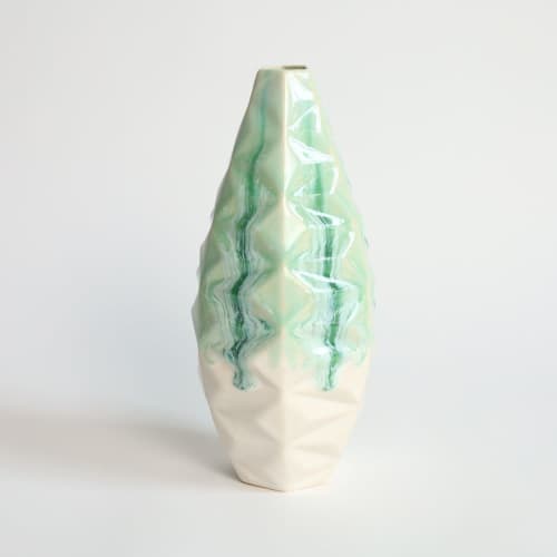 Oblique Slender in Jade | Vase in Vases & Vessels by by Alejandra Design. Item made of ceramic