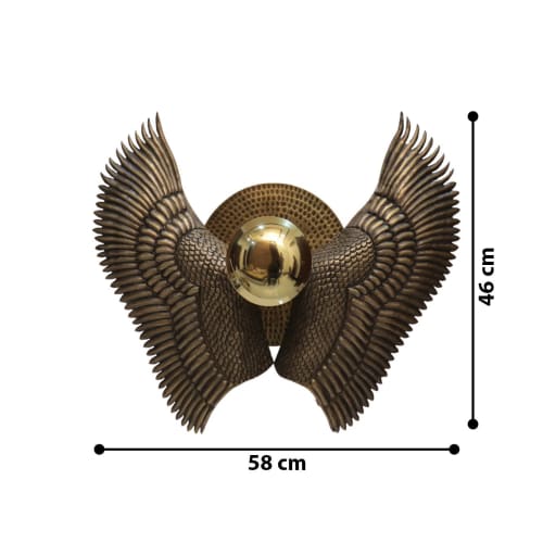 Adler Wing Wall Lamp | Sconces by Home Blitz. Item made of brass