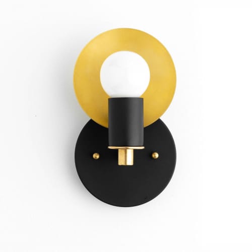 White Sconce - Brass Wall Sconce - Model No. 8677 | Sconces by Peared Creation. Item composed of brass