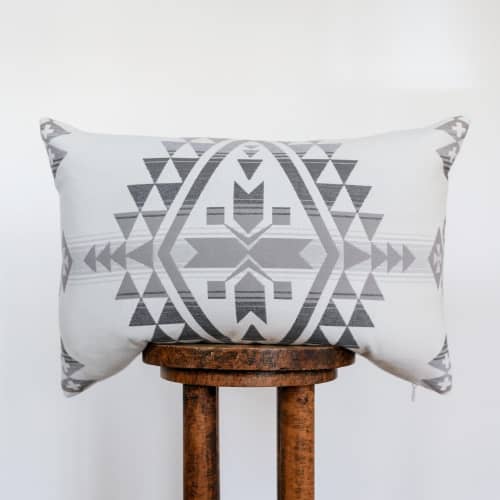 Southwestern Geometric Wool and Cotton Lumbar Pillow 16x24 | Pillows by Vantage Design