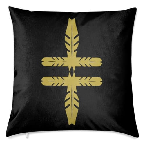 Hawk Feather Velvet Cushion | Pillows by Sean Martorana. Item made of fabric