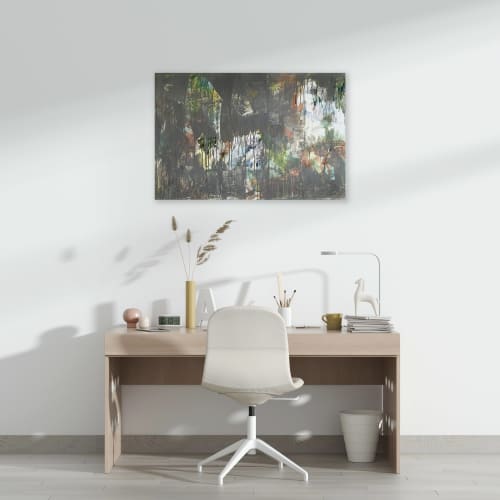 Rain All Day Original Painting on Canvas | Mixed Media by Jessalin Beutler. Item made of canvas works with contemporary style