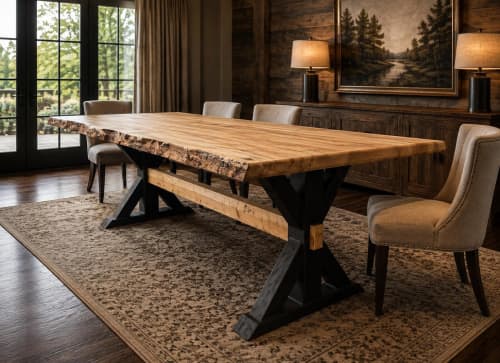 Rustic Luxe Maple Farmhouse Table | Dining Table in Tables by Pelican State Woodworks