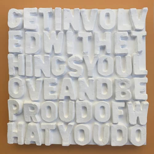 Get Involved 8" x 8" | Mixed Media in Paintings by Emeline Tate. Item composed of canvas and synthetic