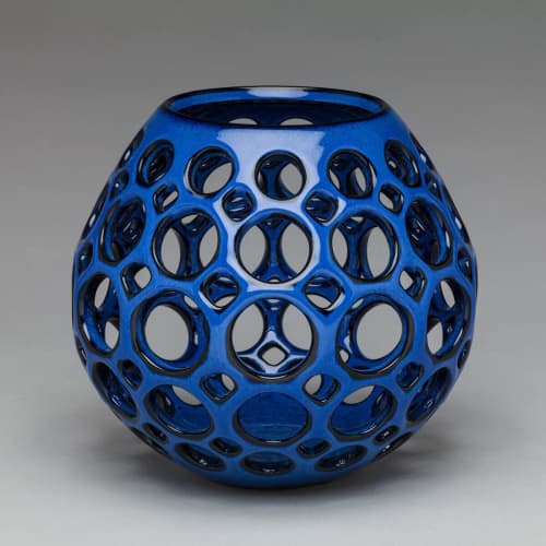 Openwork Teardrop Vessel - Midnight Blue | Decorative Objects by Lynne Meade