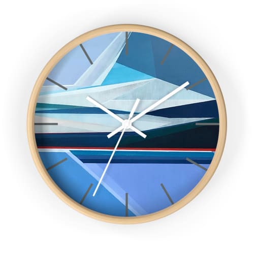 Frost - Mountain Clock Blue 10 Inch | Shilo Ratner | Oil And Acrylic Painting in Paintings by Shilo Ratner