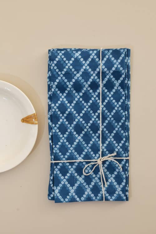 Soft Beats Indigo Napkins, Set of 4 | Linens & Bedding by Ninéh
