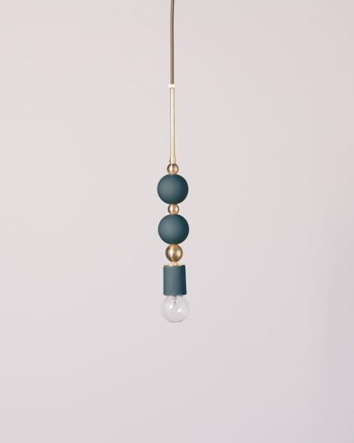 Beaded Pendant Lamp (Sphere) | Pendants by Pigeon Toe Ceramics. Item composed of steel & ceramic