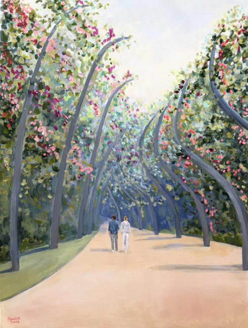 South Bank Arbour Walk | Oil And Acrylic Painting in Paintings by Meredith H. Item composed of canvas compatible with boho and contemporary style