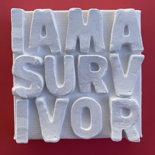 Survivor 4" x 4" | Mixed Media in Paintings by Emeline Tate. Item made of canvas with synthetic