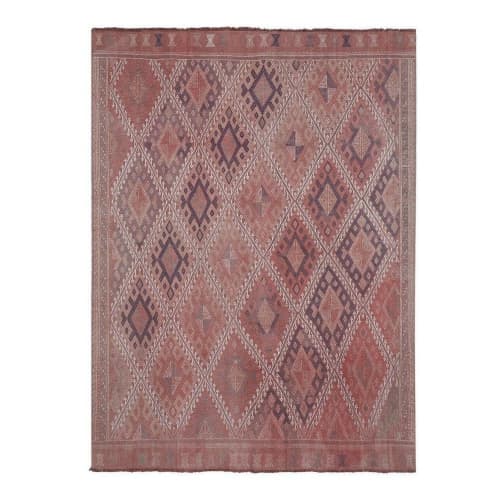 Vintage Faded Turkish Jajim Kilim Rug 5'7'' x 7'5'' | Area Rug in Rugs by Vintage Pillows Store. Item composed of fiber