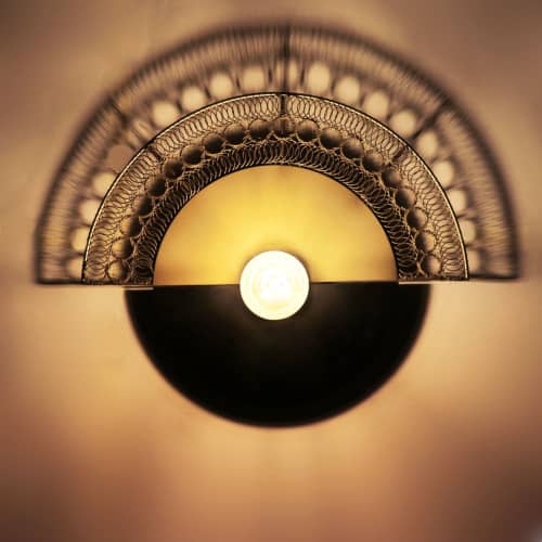 Warind Wall Lamp | Sconces by Home Blitz. Item composed of brass
