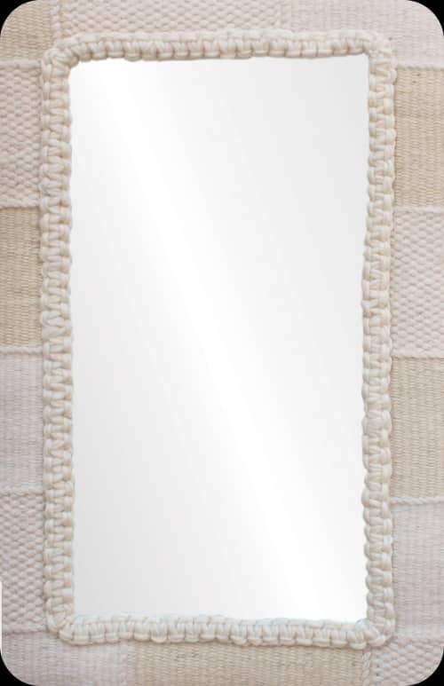 Handcrafted Wool Wall Mirror, Minimalist Boho Home Decor | Decorative Objects by Swiflo