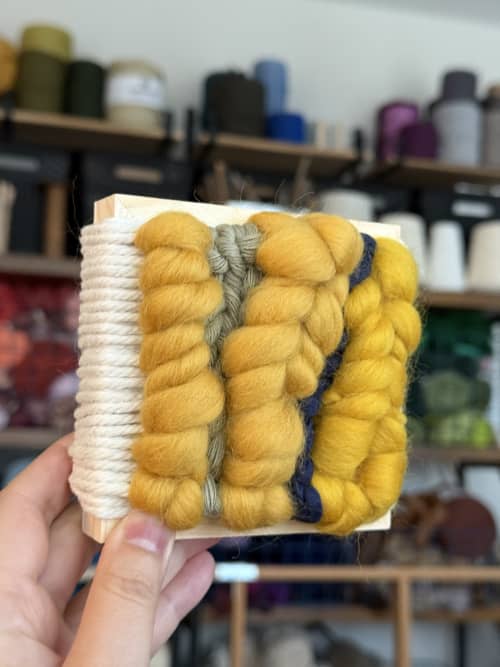 Mini Woven Tile - Abstract No. 4 | Wall Sculpture in Wall Hangings by Mpwovenn Fiber Art by Mindy Pantuso