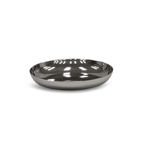 Modern Medium Plate In Stainless Steel | Dinnerware by Tina Frey. Item composed of steel