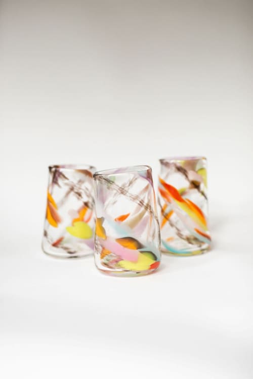 Glass Blown Confetti Sparkle Glass | Drinkware by Maria Ida Designs