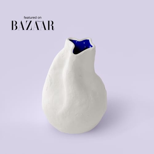 Alexis Porcelain Hand-crafted White Vase | Vases & Vessels by Vivee Home