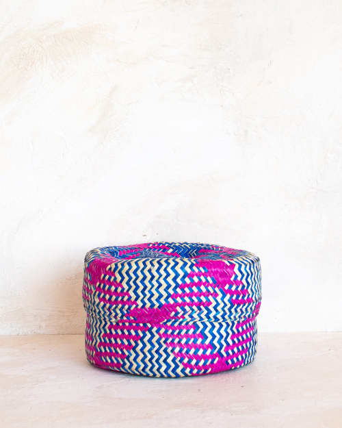 Oaxacan Woven Tortilla Basket - Cobalt | Storage Basket in Storage by MINNA