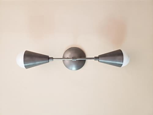 Industrial Gold Light - Modern Gold Sconce - Raw Brass | Sconces by Retro Steam Works. Item composed of metal compatible with industrial style