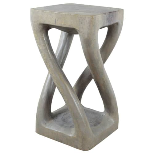 Haussmann® Wood Vine Twist Stool Accent Table 12 in x 22 in | Chairs by Haussmann®