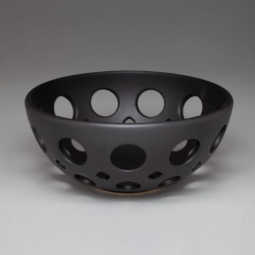 Round Openwork Fruit Bowl - Black | Decorative Objects by Lynne Meade