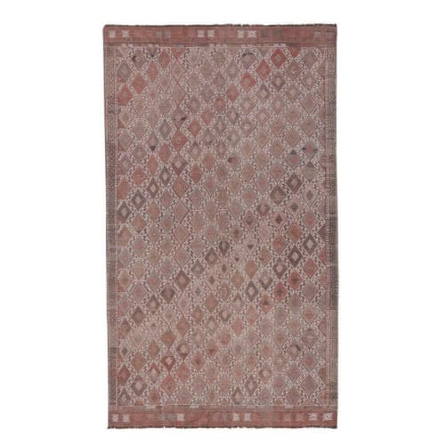 Vintage Embroided Turkish Jajim Kilim Rug 4'6'' x 7'8'' | Area Rug in Rugs by Vintage Pillows Store. Item composed of fabric & fiber