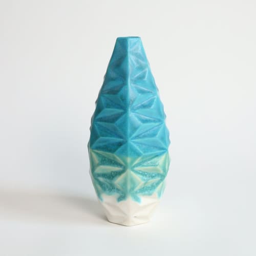 Oblique Slender in Mediterranean Sea | Vase in Vases & Vessels by by Alejandra Design. Item made of ceramic