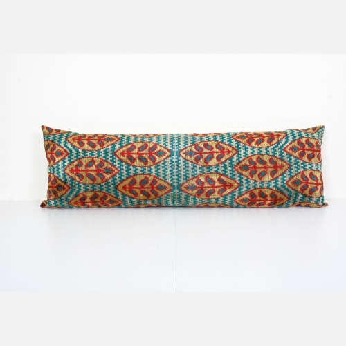 Ikat Extra Long Velvet Pillow Cover - Silk Ethnic Velvet | Sham in Linens & Bedding by Vintage Pillows Store. Item made of cotton