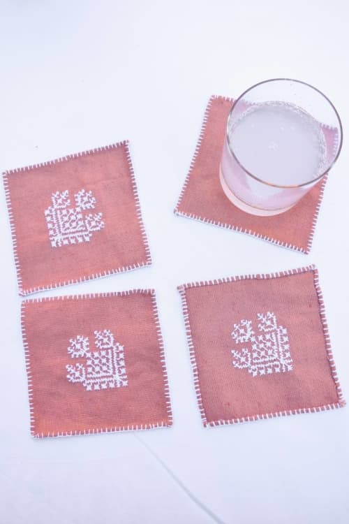 Zahra Cocktail Napkin (Set of 4) | Linens & Bedding by Folks & Tales. Item composed of cotton