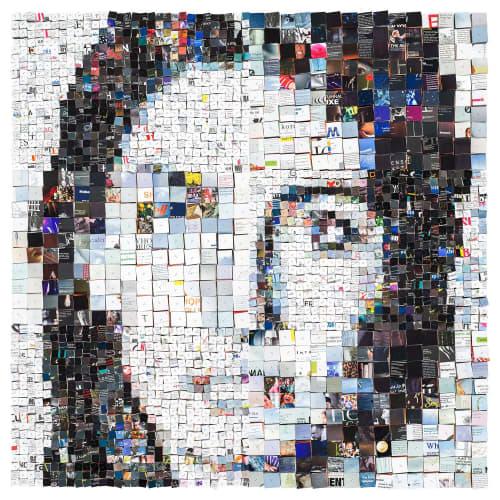Be a Woman a Man Needs - Limited Edition of 20 - 110x110 | Collage in Paintings by Paola Bazz. Item composed of paper in contemporary or eclectic & maximalism style