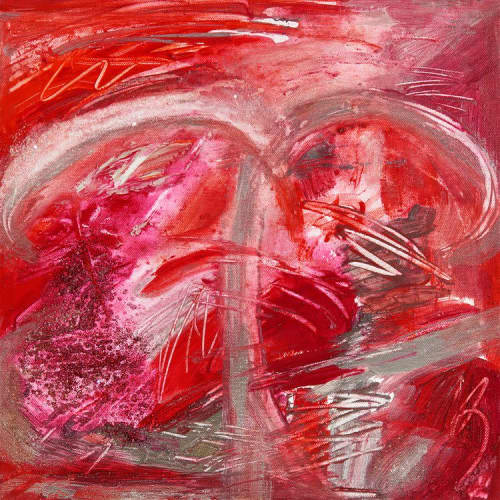 Aries | Oil And Acrylic Painting in Paintings by Eugenie Diserio. Item made of canvas with synthetic works with mid century modern & contemporary style