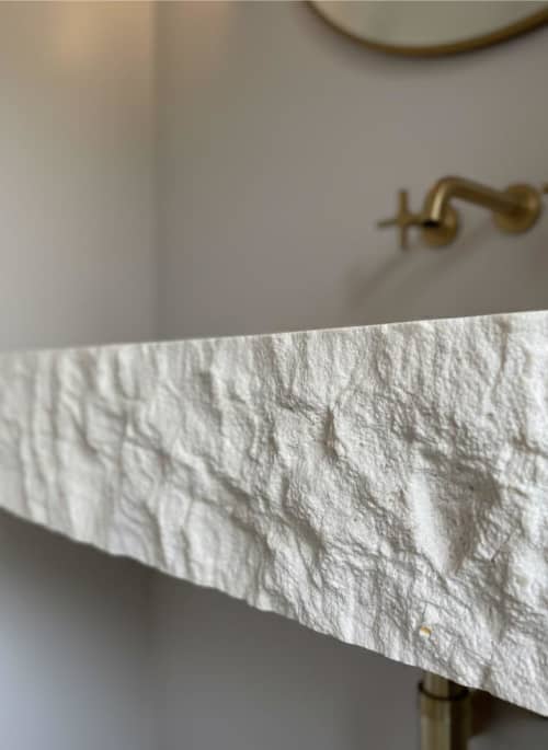 Handmade Rustic Marble Sink: Natural Stone Bathroom Basin | Water Fixtures by AYMARBLEDESIGN LLC