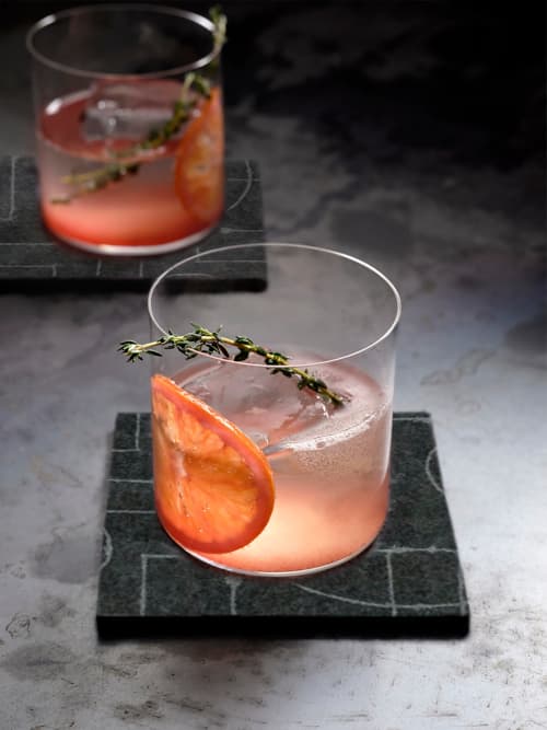 Coaster Merino Wool Felt Chalkline Grey on Charcoal | Tableware by Lorraine Tuson