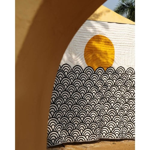 Making Waves Quilt | Linens & Bedding by CQC LA. Item composed of cotton