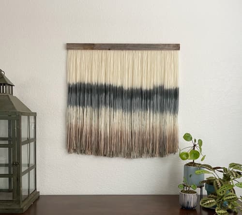 Abstract dip dye wall hanging | Macrame Wall Hanging in Wall Hangings by Mpwovenn Fiber Art by Mindy Pantuso. Item made of fiber