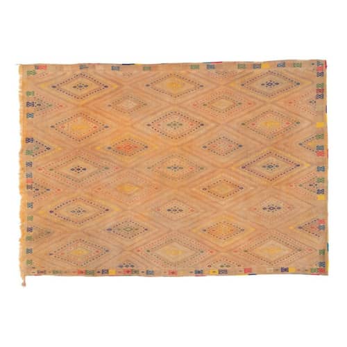 Vintage Turkish Cicim Kilim Rug 5'5" X 7'11" | Area Rug in Rugs by Vintage Pillows Store. Item composed of cotton & fiber