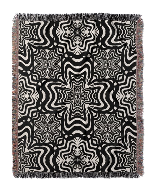 AEON - Abstract Jacquard Woven Blanket | Linens & Bedding by Sean Martorana. Item composed of cotton