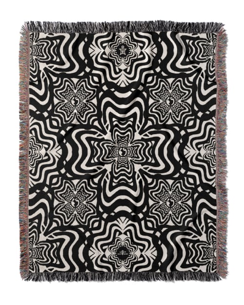 AEON Abstract Jacquard Woven Blanket by Sean Martorana Wescover