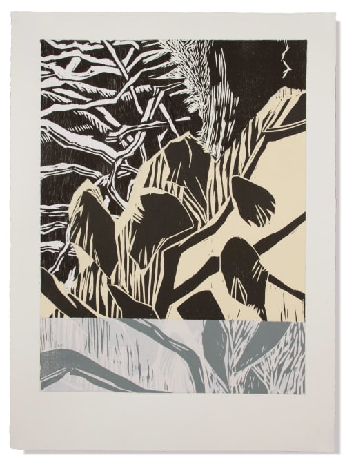 Wilder Places III | Collage in Paintings by Michael Rich. Item composed of paper in minimalism or mid century modern style